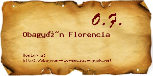 Obagyán Florencia névjegykártya